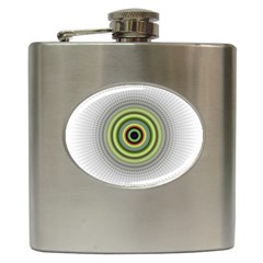 Fractal Mandala White Background Hip Flask (6 Oz) by Simbadda