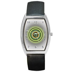 Fractal Mandala White Background Barrel Style Metal Watch by Simbadda