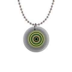 Fractal Mandala White Background 1  Button Necklace by Simbadda