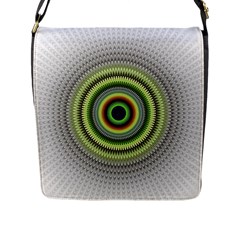 Fractal Mandala White Background Flap Closure Messenger Bag (l) by Simbadda