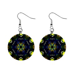 Chakra Art Healing Mandala Mini Button Earrings by Simbadda