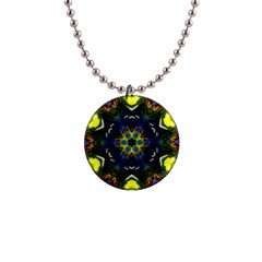 Chakra Art Healing Mandala 1  Button Necklace by Simbadda