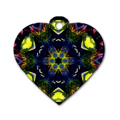 Chakra Art Healing Mandala Dog Tag Heart (one Side) by Simbadda