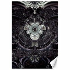 Black And White Fractal Art Artwork Design Canvas 12  X 18  by Simbadda