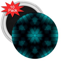 Abstract Pattern Black Green 3  Magnets (10 Pack)  by Simbadda