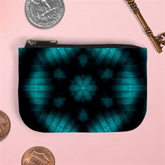 Abstract Pattern Black Green Mini Coin Purse by Simbadda