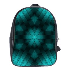 Abstract Pattern Black Green School Bag (large) by Simbadda