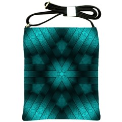 Abstract Pattern Black Green Shoulder Sling Bag by Simbadda