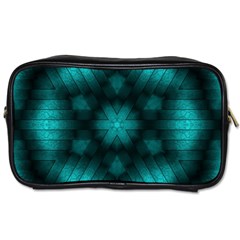 Abstract Pattern Black Green Toiletries Bag (one Side) by Simbadda