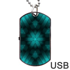 Abstract Pattern Black Green Dog Tag Usb Flash (one Side) by Simbadda