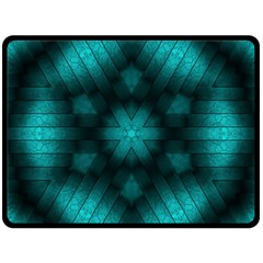 Abstract Pattern Black Green Double Sided Fleece Blanket (large)  by Simbadda