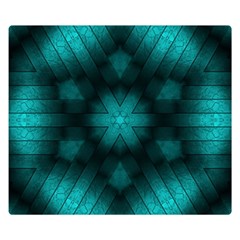 Abstract Pattern Black Green Double Sided Flano Blanket (small)  by Simbadda