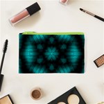 Abstract Pattern Black Green Cosmetic Bag (XS) Front