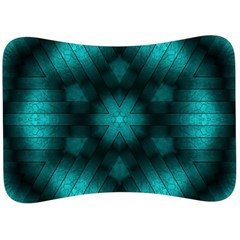 Abstract Pattern Black Green Velour Seat Head Rest Cushion by Simbadda