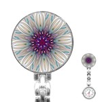 Mandala Kaleidoscope Ornament Stainless Steel Nurses Watch Front