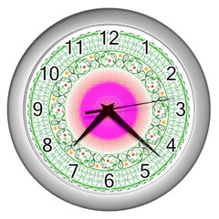 Flower Abstract Floral Wall Clock (silver) by Simbadda