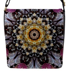 Abstract Art Texture Mandala Flap Closure Messenger Bag (s) by Simbadda