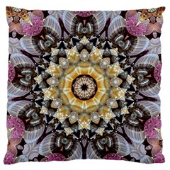 Abstract Art Texture Mandala Large Flano Cushion Case (one Side) by Simbadda