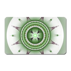 Ractal Mandala Green Purple Magnet (rectangular) by Simbadda