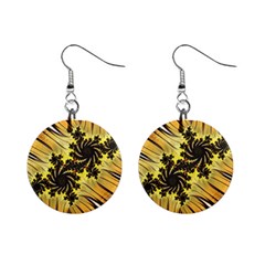 Fractal Art Colorful Pattern Mini Button Earrings by Simbadda