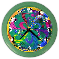 Mandala Abstract Background Image Color Wall Clock by Simbadda