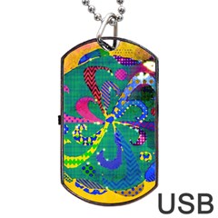 Mandala Abstract Background Image Dog Tag Usb Flash (two Sides) by Simbadda