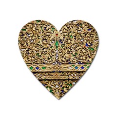 Gold Pattern Decoration Golden Heart Magnet by Simbadda