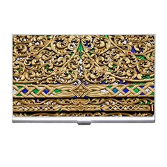 Gold Pattern Decoration Golden Business Card Holder by Simbadda