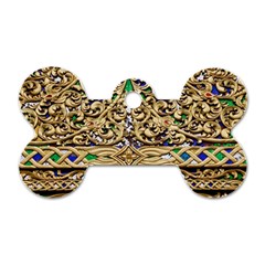 Gold Pattern Decoration Golden Dog Tag Bone (one Side) by Simbadda