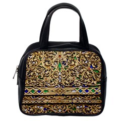 Gold Pattern Decoration Golden Classic Handbag (one Side) by Simbadda