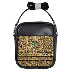 Gold Pattern Decoration Golden Girls Sling Bag by Simbadda