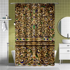 Gold Pattern Decoration Golden Shower Curtain 48  X 72  (small)  by Simbadda