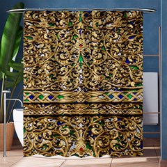 Gold Pattern Decoration Golden Shower Curtain 60  X 72  (medium)  by Simbadda