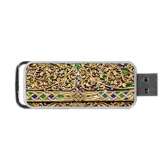 Gold Pattern Decoration Golden Portable Usb Flash (one Side) by Simbadda