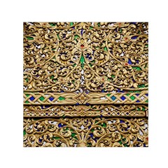 Gold Pattern Decoration Golden Small Satin Scarf (square) by Simbadda