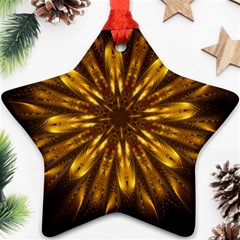 Mandala Gold Golden Fractal Ornament (star)