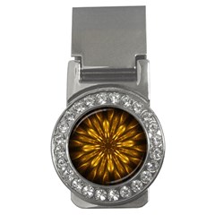 Mandala Gold Golden Fractal Money Clips (cz)  by Simbadda