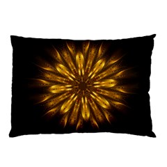 Mandala Gold Golden Fractal Pillow Case (two Sides) by Simbadda