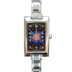 Mandala Pattern Kaleidoscope Rectangle Italian Charm Watch by Simbadda