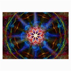 Mandala Pattern Kaleidoscope Large Glasses Cloth (2-side) by Simbadda