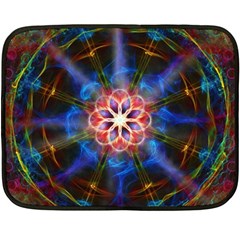 Mandala Pattern Kaleidoscope Double Sided Fleece Blanket (mini)  by Simbadda