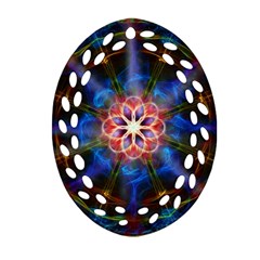 Mandala Pattern Kaleidoscope Oval Filigree Ornament (two Sides)