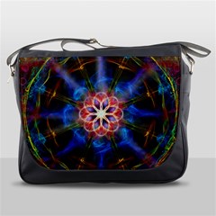 Mandala Pattern Kaleidoscope Messenger Bag by Simbadda