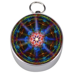 Mandala Pattern Kaleidoscope Silver Compasses by Simbadda