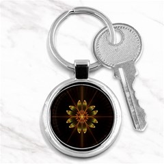 Fractal Floral Mandala Abstract Key Chains (round)  by Simbadda