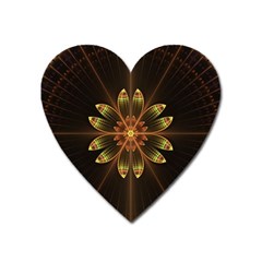 Fractal Floral Mandala Abstract Heart Magnet by Simbadda