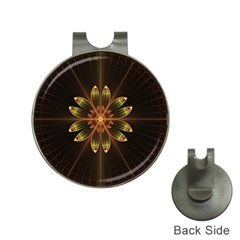 Fractal Floral Mandala Abstract Hat Clips With Golf Markers by Simbadda