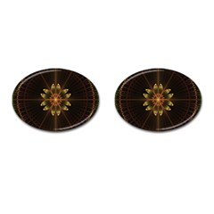 Fractal Floral Mandala Abstract Cufflinks (oval) by Simbadda