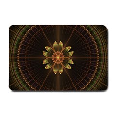 Fractal Floral Mandala Abstract Small Doormat  by Simbadda