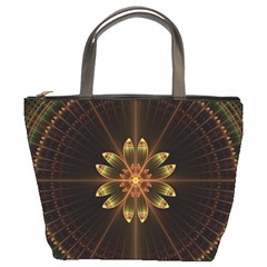 Fractal Floral Mandala Abstract Bucket Bag by Simbadda